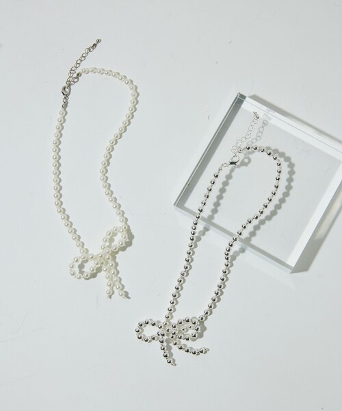 Firsthand（ファーストハンド）の「Firsthand/ファーストハンド RIBBON BALL CHOKER / リボンボールチョーカー（ネックレス・レディース・ホワイト/シルバー・FREE）」の18枚目の写真
