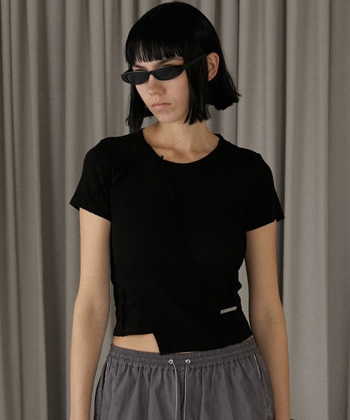 PRANK PROJECT(プランクプロジェクト)の「アウトシームテレコトリムトップ / Outseam Teleco Trim Top(Tシャツ/カットソー・レディース・ベージュ/レッド/オフホワイト/ブラック・FREE)」の2枚目の写真