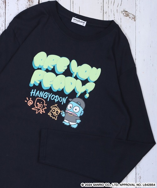 sanrio(サンリオ)の「sanrio characters ハンギョドン 長袖Tシャツ(Tシャツ/カットソー・メンズ・エメラルド/ライトグリーン/ホワイト/ブラック/サックスブルー/ネイビー・L/M/LL)」の5枚目の写真