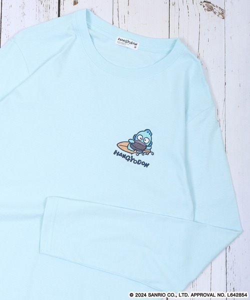 sanrio(サンリオ)の「sanrio characters ハンギョドン 長袖Tシャツ(Tシャツ/カットソー・メンズ・エメラルド/ライトグリーン/ホワイト/ブラック/サックスブルー/ネイビー・L/M/LL)」の6枚目の写真