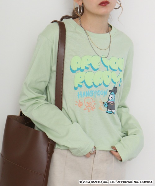 sanrio(サンリオ)の「sanrio characters ハンギョドン 長袖Tシャツ(Tシャツ/カットソー・メンズ・エメラルド/ライトグリーン/ホワイト/ブラック/サックスブルー/ネイビー・L/M/LL)」の19枚目の写真