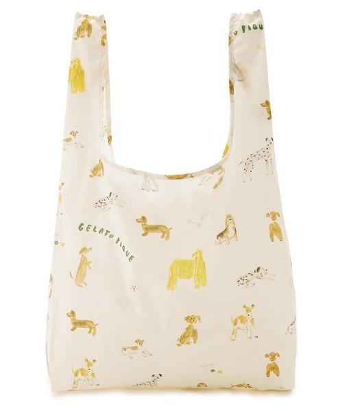 gelato pique（ジェラートピケ）の「【ヒラノトシユキ】DOG柄エコバッグL（エコバッグ/サブバッグ・レディース・オフホワイト・FREE）」の3枚目の写真