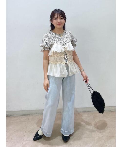 FREE'S MART（フリーズマート）の「◆フリルキャミソール（シャツ/ブラウス・レディース・ブラック/ピンク/ホワイト・FREE）」の4枚目の写真