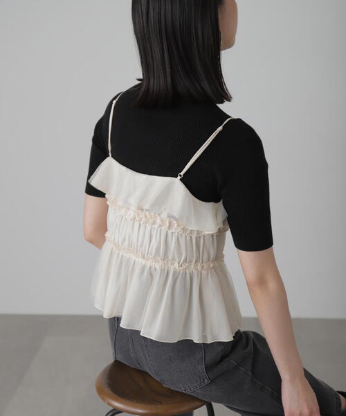 FREE'S MART（フリーズマート）の「◆フリルキャミソール（シャツ/ブラウス・レディース・ブラック/ピンク/ホワイト・FREE）」の6枚目の写真