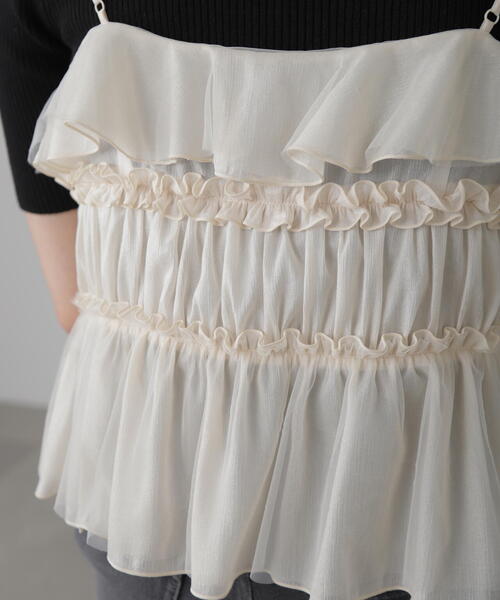 FREE'S MART（フリーズマート）の「◆フリルキャミソール（シャツ/ブラウス・レディース・ブラック/ピンク/ホワイト・FREE）」の9枚目の写真