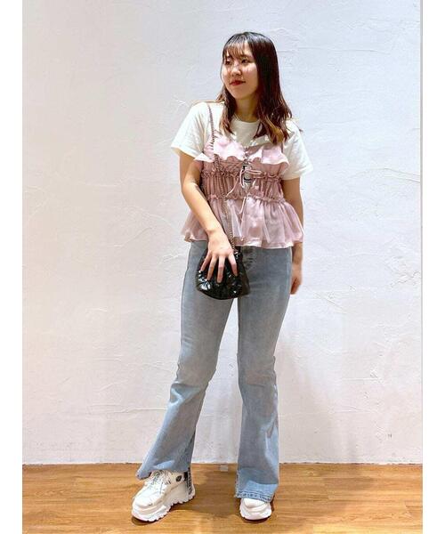 FREE'S MART（フリーズマート）の「◆フリルキャミソール（シャツ/ブラウス・レディース・ブラック/ピンク/ホワイト・FREE）」の14枚目の写真