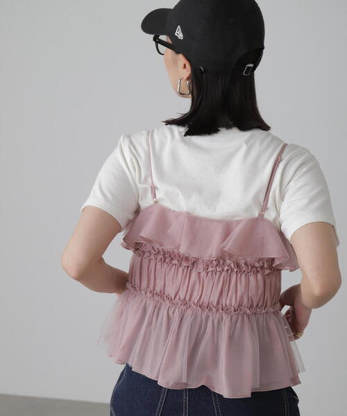 FREE'S MART（フリーズマート）の「◆フリルキャミソール（シャツ/ブラウス・レディース・ブラック/ピンク/ホワイト・FREE）」の16枚目の写真