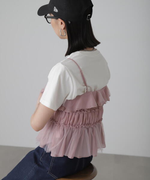 FREE'S MART（フリーズマート）の「◆フリルキャミソール（シャツ/ブラウス・レディース・ブラック/ピンク/ホワイト・FREE）」の17枚目の写真