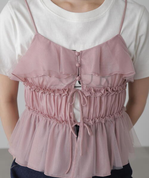 FREE'S MART（フリーズマート）の「◆フリルキャミソール（シャツ/ブラウス・レディース・ブラック/ピンク/ホワイト・FREE）」の18枚目の写真