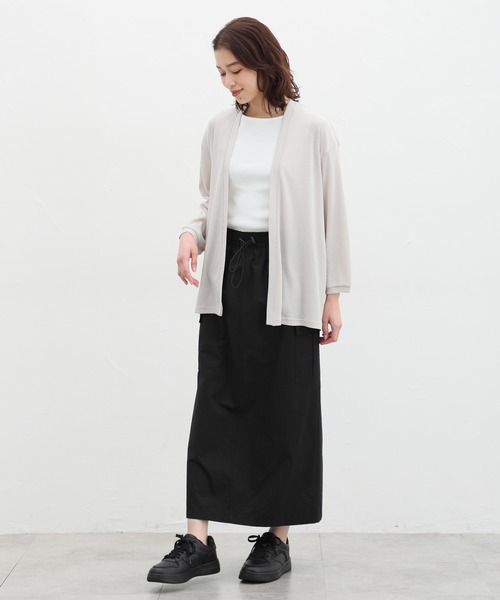 Honeys（ハニーズ）の「８分袖トッパーカーディガン（カーディガン/ボレロ・レディース・ブラック/ブルーグリーン/オレンジ/ベージュ/ライトグレー・M/L/LL）」の19枚目の写真