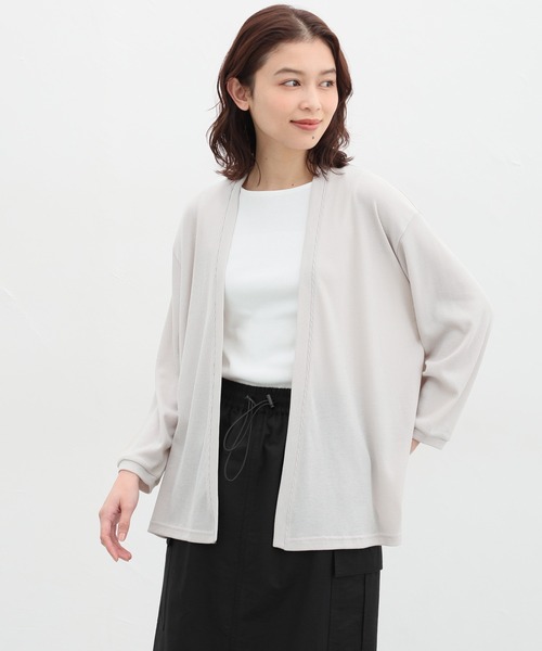 Honeys（ハニーズ）の「８分袖トッパーカーディガン（カーディガン/ボレロ・レディース・ブラック/ブルーグリーン/オレンジ/ベージュ/ライトグレー・M/L/LL）」の20枚目の写真