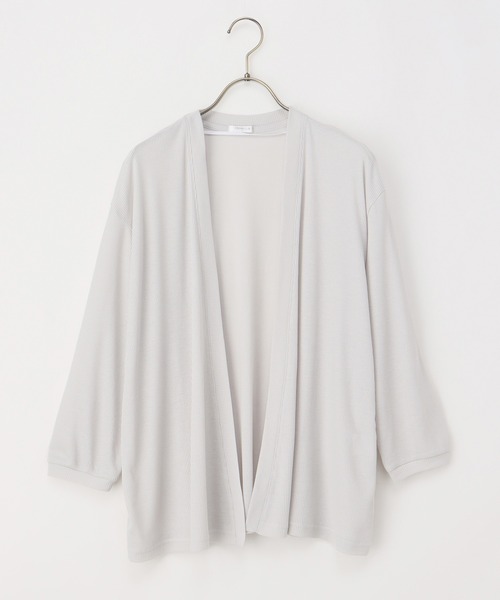 Honeys（ハニーズ）の「８分袖トッパーカーディガン（カーディガン/ボレロ・レディース・ブラック/ブルーグリーン/オレンジ/ベージュ/ライトグレー・M/L/LL）」の7枚目の写真