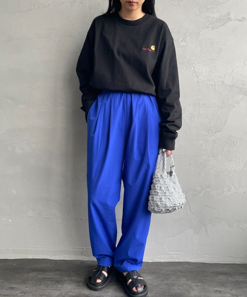 Carhartt WIP（カーハートダブリューアイピー）の「[carhartt WIP/カーハートダブリューアイピー] AMERICAN SCRIPT ワンポイント刺繍ロゴ ロングスリーブTシャツ（Tシャツ/カットソー・レディース・ブラック/ホワイト・XS/S/M/L/XL）」の9枚目の写真