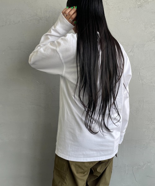 Carhartt WIP（カーハートダブリューアイピー）の「[carhartt WIP/カーハートダブリューアイピー] AMERICAN SCRIPT ワンポイント刺繍ロゴ ロングスリーブTシャツ（Tシャツ/カットソー・レディース・ブラック/ホワイト・XS/S/M/L/XL）」の16枚目の写真