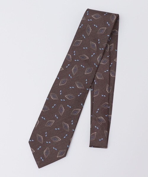 SHIPS（シップス）の「SHIPS: LUXURY シルク プリント スクエア コンビ ネクタイ（ネクタイ・メンズ・マスタード/ブラウン/ライム/ブラック・9）」の3枚目の写真