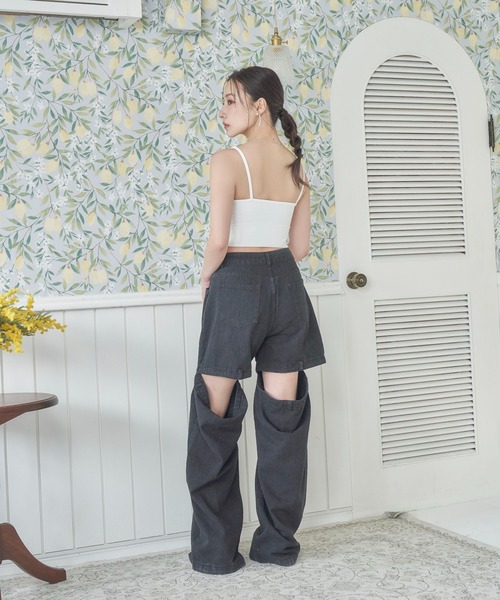 ANDGEEBEE(アンジービー)の「アシメキャミソールインナー(タンクトップ・レディース・ブラック/ホワイト・FREE)」の6枚目の写真