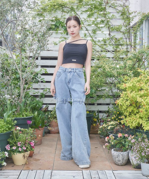 ANDGEEBEE(アンジービー)の「アシメキャミソールインナー(タンクトップ・レディース・ブラック/ホワイト・FREE)」の9枚目の写真