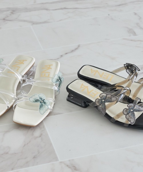 tocco closet（トッコ　クローゼット）の「パピヨンモチーフ付きサンダル（サンダル・レディース・ブラック/ベージュ・M/L/LL/S）」の7枚目の写真