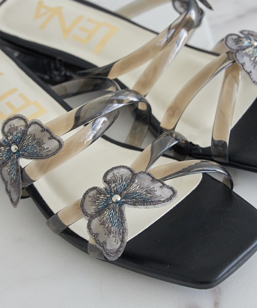 tocco closet（トッコ　クローゼット）の「パピヨンモチーフ付きサンダル（サンダル・レディース・ブラック/ベージュ・M/L/LL/S）」の16枚目の写真
