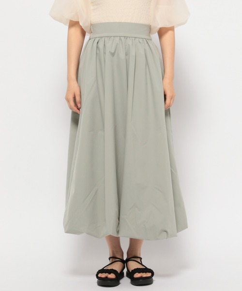 mysty woman(ミスティウーマン)の「バルーンロングスカート 128880(スカート・レディース・グリーン系その他/ブラック/オフホワイト・FREE)」の7枚目の写真