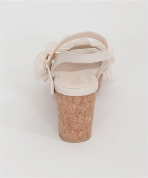 axes femme（アクシーズファム）の「プリーツフリルサンダル（サンダル・レディース・ブラック/ピンク/キナリ・MEDIUM/LARGE）」の5枚目の写真