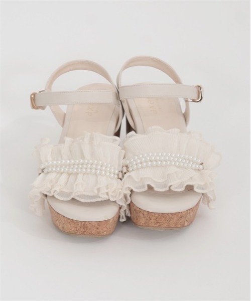 【再入荷】 セール】プリーツフリルサンダル（サンダル）｜axes femme 靴