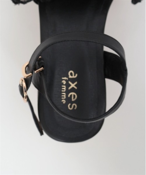【新品·未使用】axes femme プリーツフリルサンダル　黒 Sサイズ セール】プリーツフリルサンダル（サンダル）｜axes femme