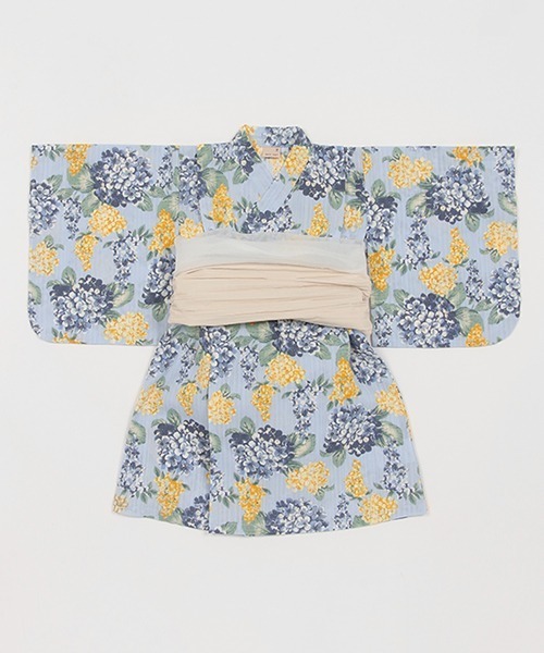 petit main 新品　紫陽花柄浴衣　130 セール】【リンク】紫陽花柄浴衣(キッズ)（浴衣）｜petit main