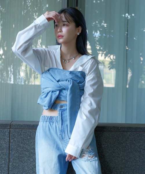 【qumerry.（キュメリ）】 リボンビスチェ qumerry.（キュメリ）の「デニムリボンビスチェ（ベスト）」 - WEAR