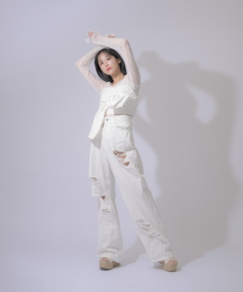 qumerry.（キュメリ）の「デニムリボンビスチェ（ベスト）」 - WEAR