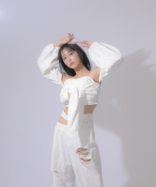 【qumerry.（キュメリ）】 リボンビスチェ qumerry.（キュメリ）の「デニムリボンビスチェ（ベスト）」 - WEAR