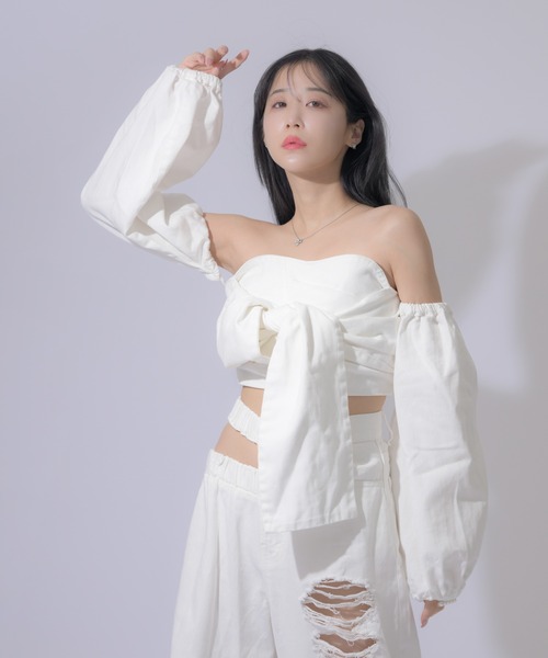 【qumerry.（キュメリ）】 リボンビスチェ qumerry.（キュメリ）の「デニムリボンビスチェ（ベスト）」 - WEAR