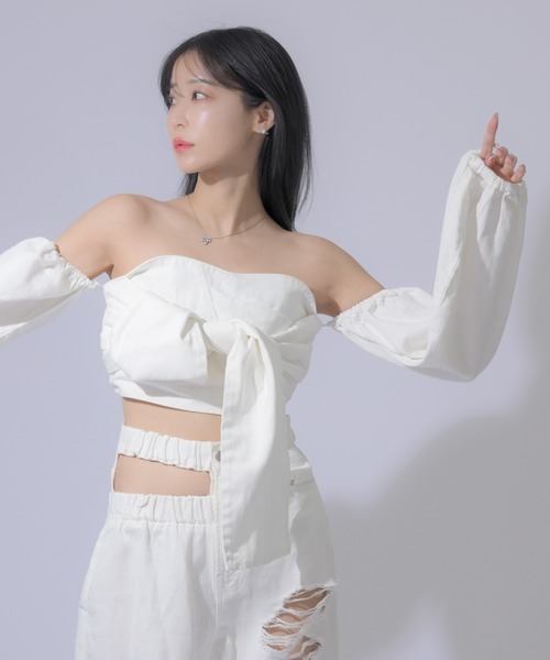 【qumerry.（キュメリ）】 リボンビスチェ qumerry.（キュメリ）の「デニムリボンビスチェ（ベスト）」 - WEAR