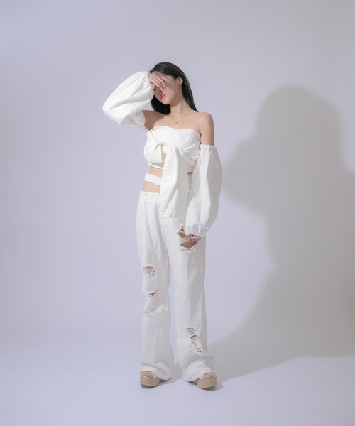 【qumerry.（キュメリ）】 リボンビスチェ qumerry.（キュメリ）の「デニムリボンビスチェ（ベスト）」 - WEAR