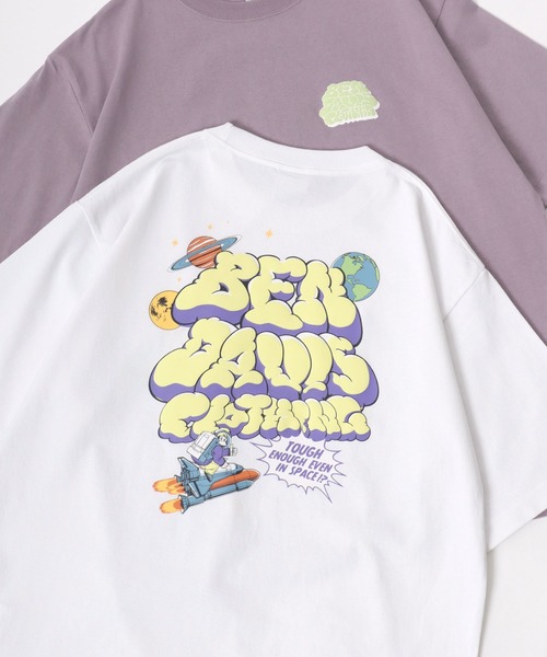 BEN DAVIS(ベンデイビス)の「BEN DAVIS/ベンデイビス LAUNCH SMOKE TEE/オーバーサイズ バックプリント ロゴ ワンポイント 半袖Tシャツ/レディース メンズ(Tシャツ/カットソー・メンズ・ピンク/ホワイト/ブラック・M/XL/L)」の1枚目の写真