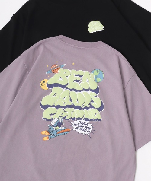 BEN DAVIS(ベンデイビス)の「BEN DAVIS/ベンデイビス LAUNCH SMOKE TEE/オーバーサイズ バックプリント ロゴ ワンポイント 半袖Tシャツ/レディース メンズ(Tシャツ/カットソー・メンズ・ピンク/ホワイト/ブラック・M/XL/L)」の3枚目の写真