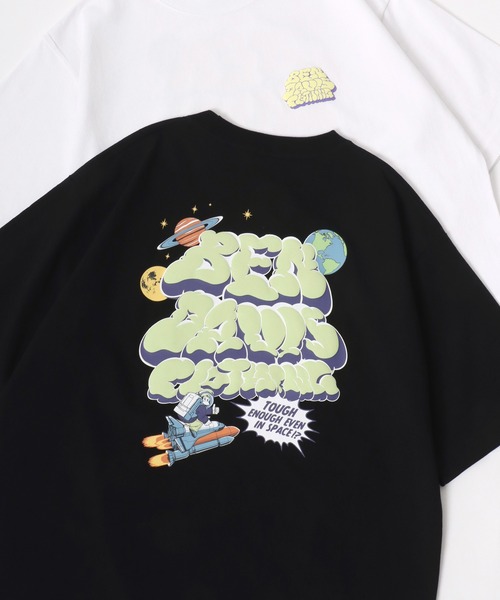 BEN DAVIS(ベンデイビス)の「BEN DAVIS/ベンデイビス LAUNCH SMOKE TEE/オーバーサイズ バックプリント ロゴ ワンポイント 半袖Tシャツ/レディース メンズ(Tシャツ/カットソー・メンズ・ピンク/ホワイト/ブラック・M/XL/L)」の2枚目の写真