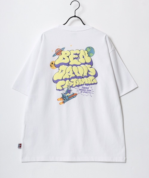 BEN DAVIS(ベンデイビス)の「BEN DAVIS/ベンデイビス LAUNCH SMOKE TEE/オーバーサイズ バックプリント ロゴ ワンポイント 半袖Tシャツ/レディース メンズ(Tシャツ/カットソー・メンズ・ピンク/ホワイト/ブラック・M/XL/L)」の11枚目の写真
