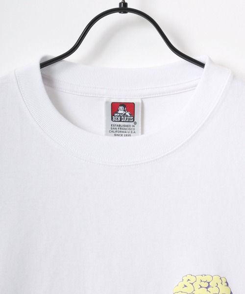 BEN DAVIS(ベンデイビス)の「BEN DAVIS/ベンデイビス LAUNCH SMOKE TEE/オーバーサイズ バックプリント ロゴ ワンポイント 半袖Tシャツ/レディース メンズ(Tシャツ/カットソー・メンズ・ピンク/ホワイト/ブラック・M/XL/L)」の4枚目の写真