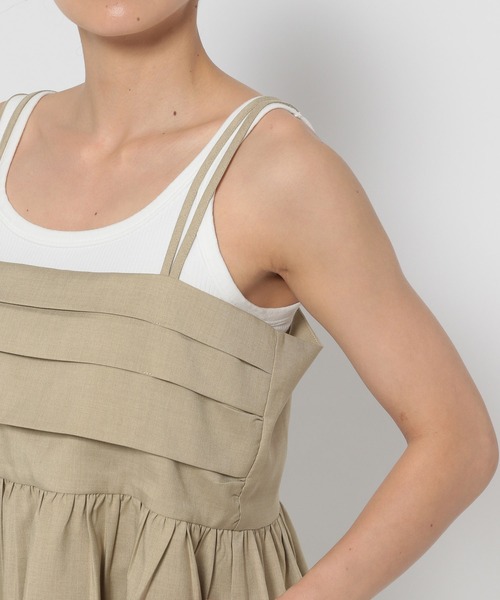 mysty woman(ミスティウーマン)の「フロントタックキャミチュニック(キャミソール・レディース・グレー/ブラウン/ベージュ・FREE)」の17枚目の写真