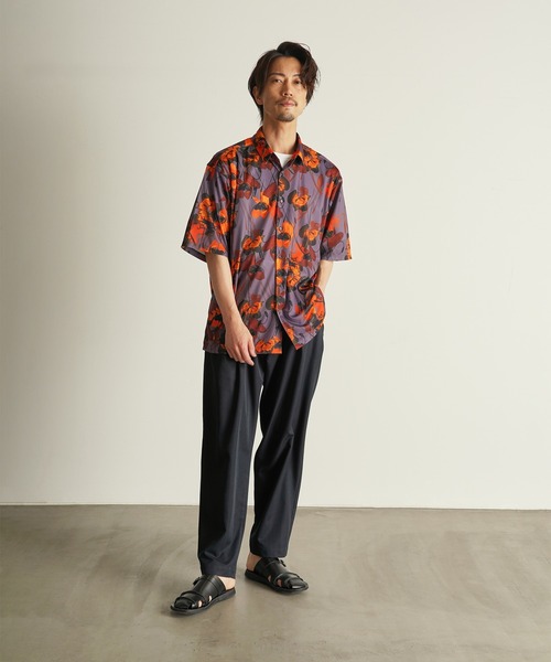 CUSTOM CULTURE（カスタムカルチャー）の「【Custom Culture】PRINTトリコット スムース ショートスリーブ シャツ（シャツ/ブラウス・メンズ・ブルー系その他/オレンジ系その他/イエロー系その他・4/2/3）」の7枚目の写真