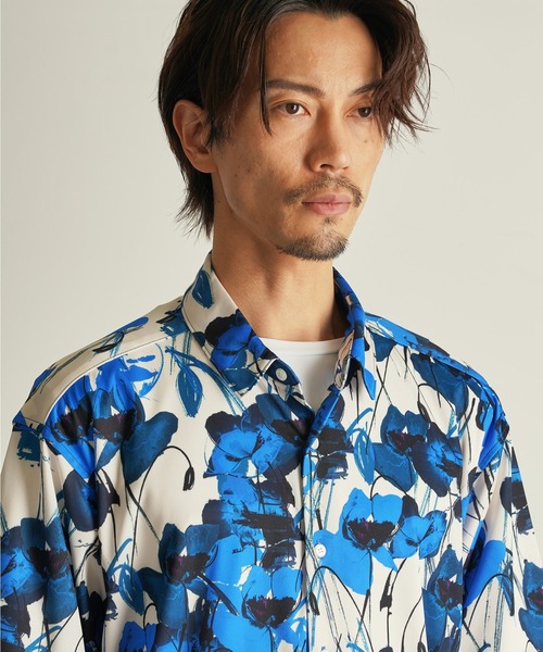 CUSTOM CULTURE（カスタムカルチャー）の「【Custom Culture】PRINTトリコット スムース ショートスリーブ シャツ（シャツ/ブラウス・メンズ・ブルー系その他/オレンジ系その他/イエロー系その他・4/2/3）」の9枚目の写真