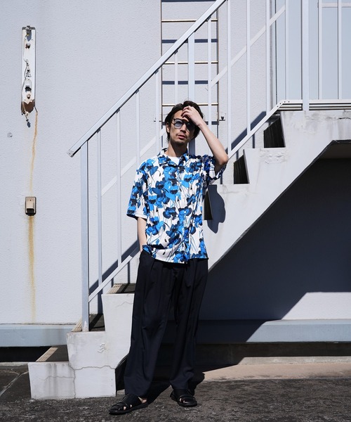 CUSTOM CULTURE（カスタムカルチャー）の「【Custom Culture】PRINTトリコット スムース ショートスリーブ シャツ（シャツ/ブラウス・メンズ・ブルー系その他/オレンジ系その他/イエロー系その他・4/2/3）」の11枚目の写真