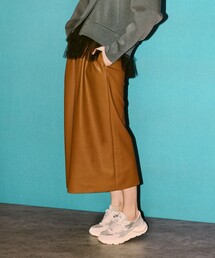 ウエストタックフェイクレザースカート