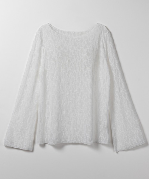 me+em select(ミームセレクト)の「※※【 2color 】ワイドスリーブオーバーシアーレーストップス / wide sleeve over sheer lace tops(Tシャツ/カットソー・レディース・ブラック/ホワイト・FREE)」の22枚目の写真