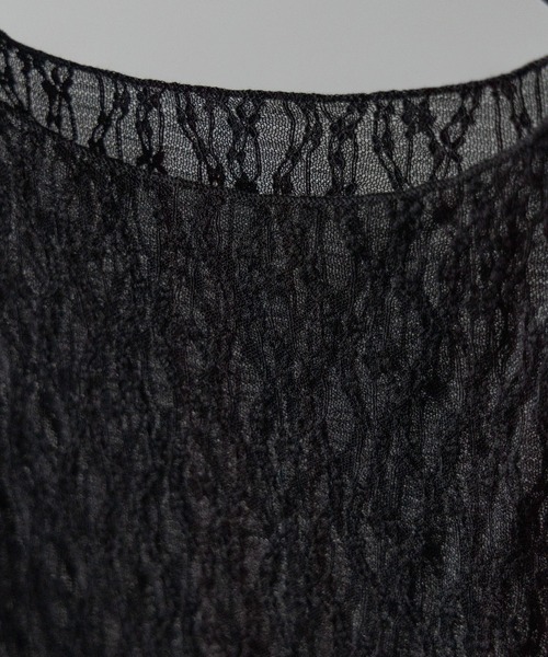 me+em select(ミームセレクト)の「※※【 2color 】ワイドスリーブオーバーシアーレーストップス / wide sleeve over sheer lace tops(Tシャツ/カットソー・レディース・ブラック/ホワイト・FREE)」の18枚目の写真
