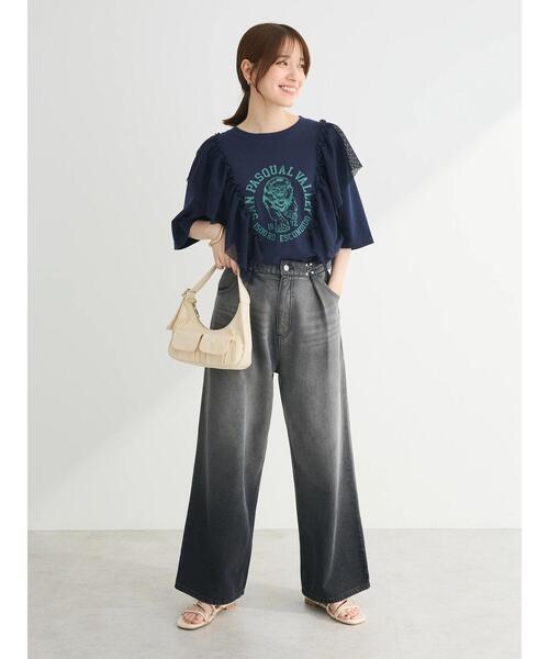 Sugar spoon(シュガースプーン)の「・SUGAR SPOON LIONptラッフルTEE(Tシャツ/カットソー・レディース・アイボリー/チャコールグレー/ネイビー・FREE)」の15枚目の写真