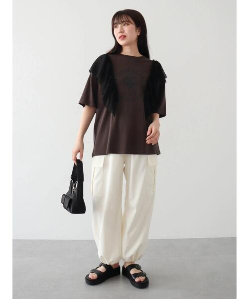 Sugar spoon(シュガースプーン)の「・SUGAR SPOON LIONptラッフルTEE(Tシャツ/カットソー・レディース・アイボリー/チャコールグレー/ネイビー・FREE)」の6枚目の写真