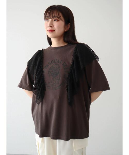 Sugar spoon(シュガースプーン)の「・SUGAR SPOON LIONptラッフルTEE(Tシャツ/カットソー・レディース・アイボリー/チャコールグレー/ネイビー・FREE)」の4枚目の写真