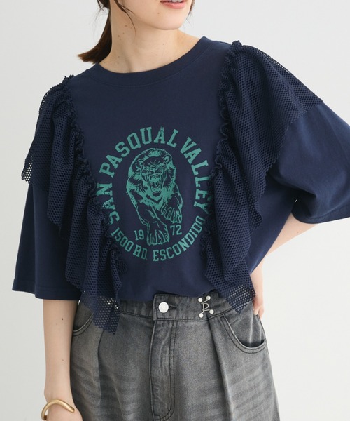 Sugar spoon(シュガースプーン)の「・SUGAR SPOON LIONptラッフルTEE(Tシャツ/カットソー・レディース・アイボリー/チャコールグレー/ネイビー・FREE)」の3枚目の写真